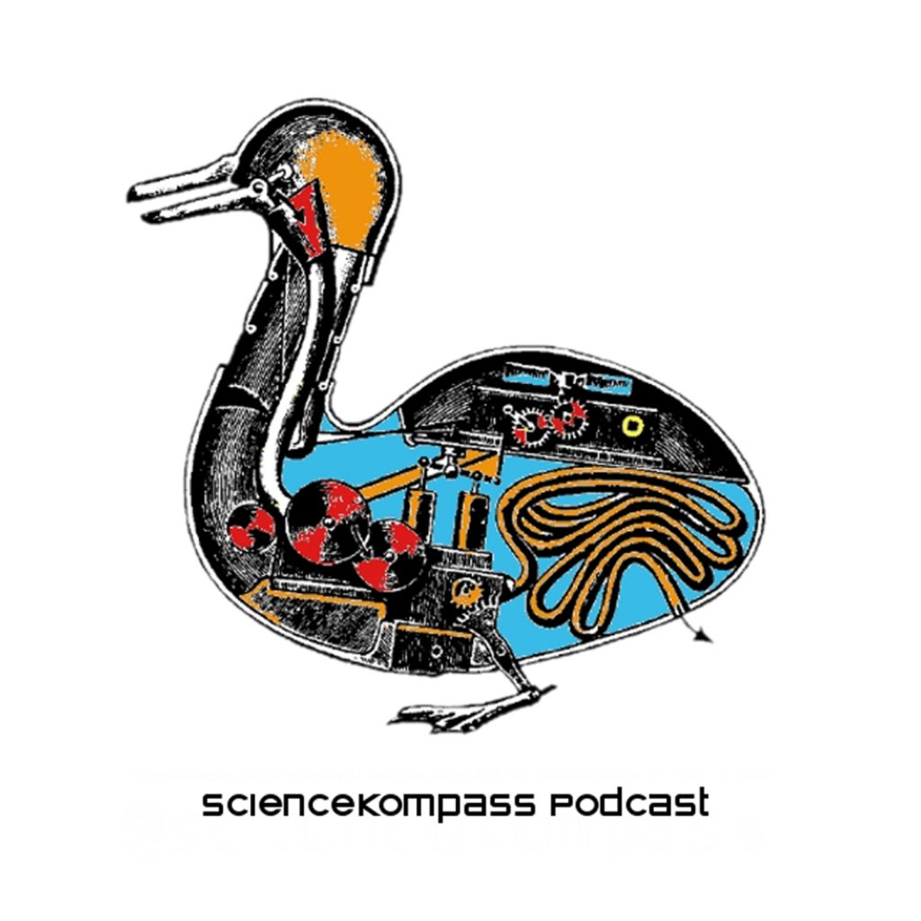 Eine mechanische Ente als Logo des Podcast Sciencekompass